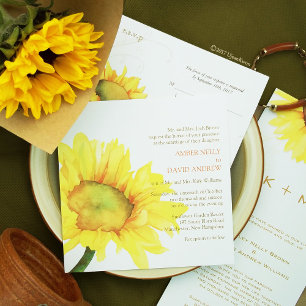 Invitation Mariage de automne des tournesols du Sud