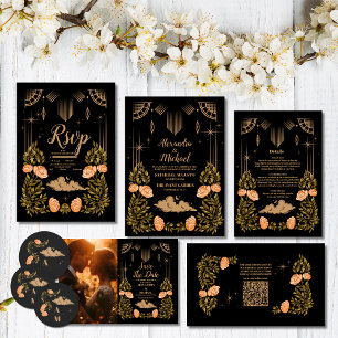 Photo Celestial Midnight Black Stars Wedding  Save The Date
