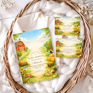 Sunny Farm Path Baby Shower Invitation