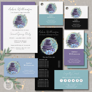 Carte De Visite Massage Therapist Salon Spa Stylist Zen Stones