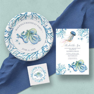 Under The Sea Boy 1st Birthday Invitation