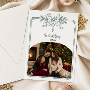 Photo Chic Minimalist Christmas Greenery Acrylic Invitations