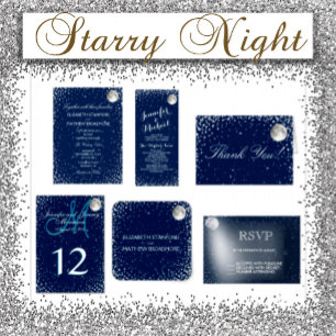 Wedding Invitation   Starry Night Moon