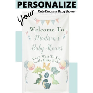 Cute Dinosaur Watercolor Baby Shower Invitation