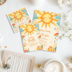 Sunshine Gender Neutral Boho Sun  Invitation