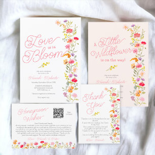 Pretty spring wildflowers floral bridal shower thank you card