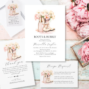 Boots & Bubbly Cowgirl Champagne BRIDAL SHOWER Invitation