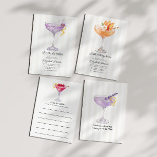Talk Thirty to Me Peach Martini 30th Birthday Invitation
