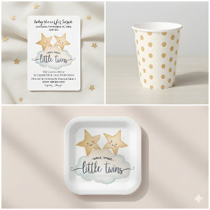 Star & Cloud -Twinkle, Twinkle Little Twins Paper Plate