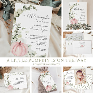 Invitation Un Baby shower Automne De Petite Fille Rose Citrou
