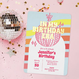 Retro Pink Disco Ball In My Birthday Era Gold