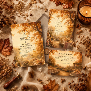 Enchanted Fall Backyard Wedding RSVP Card