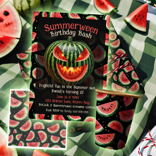 Summerween Birthday Party Spooky Summer Watermelon Invitation