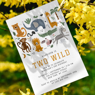 Adopt An Animal Two Wild Birthday Safari Animals Poster