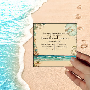 Dream Beach Themed Wedding Rehearsal Invitation