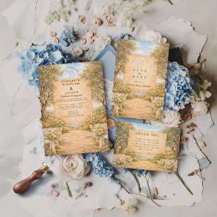 Spanish Olive Grove Wedding Thank You Card
