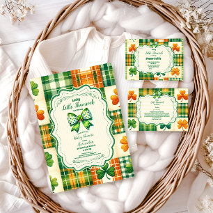 Bow Lucky Little Shamrock Baby Shower Invitation