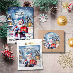 Winter Wonderland Christmas Santa Baby Shower  Favour Bag