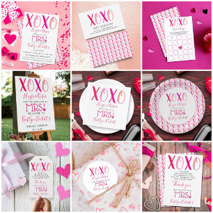 Hugs & Kisses (XOXO) Valentine's Day Bridal Shower Napkin