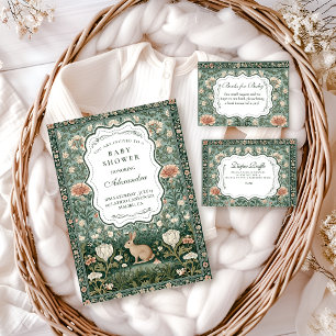 Vintage Woodland Bunny Floral Baby Shower Napkin