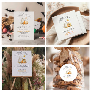 Cute Ghost Pumpkin Boo Halloween Baby Shower  Invitation