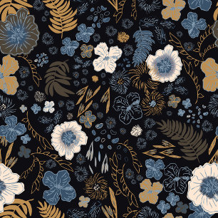 Christmas Tropical Coastal Blue Hibiscus Floral  Throw Pillow