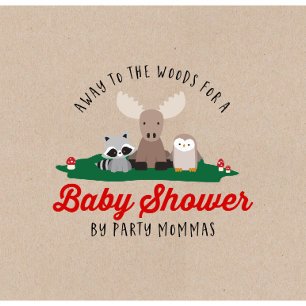 Lumberjack Baby Shower Woodland Animals Rustic Invitation