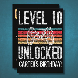 Level 10 Unlocked 10th Birthday T-Shirt