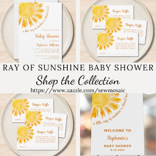 A Little Ray of Sunshine Boho Baby Shower  Invitation