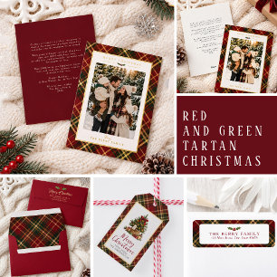 Red Green Tartan Return Address Label
