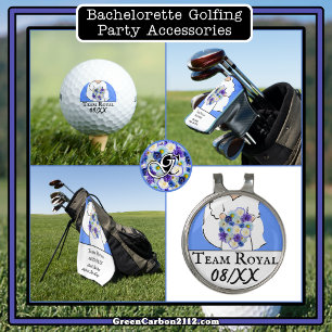 Bachelorette Party Bridal Shower Golf Blue Floral Seltzer Can Cooler