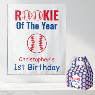Rookie Baseball 1st Birthday Tapestry