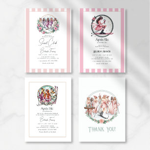 Chic Social Club Après Ski Bachelorette Weekend Tri-Fold Invitation