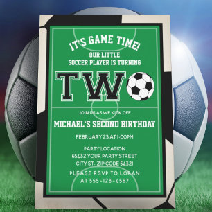 Soccer Second Birthday Photo Invitation