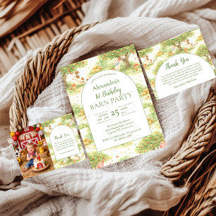 Storybook Farm Animals First Birthday Invitation