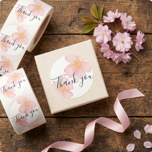 Small Business Thank You Sticker - Pink Floral