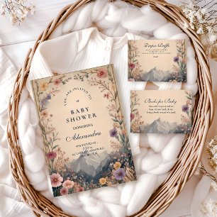 Wildflower Mountain Baby Shower Invitation