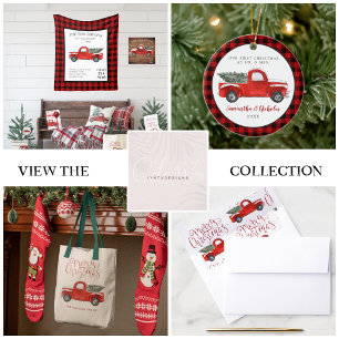 Vintage Truck Christmas   Clothespin Photo Collage Postcard