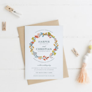 Faire-part de mariage Floral Automne Avec Carte RS