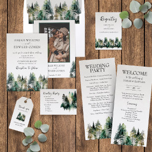 Rustic Forest Wedding Wine Label