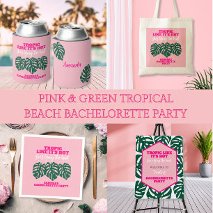 Tropical Pink Destination Bachelorette Weekend Invitation