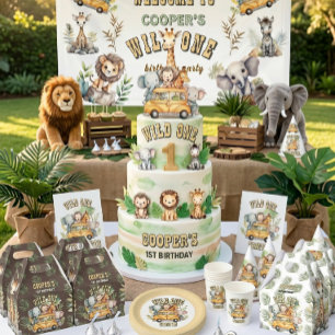 Wild one boys birthday safari animals  T-Shirt
