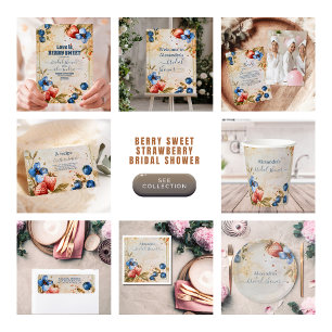 Elegant Berry Sweet Strawberry Bridal Shower  Enclosure Card