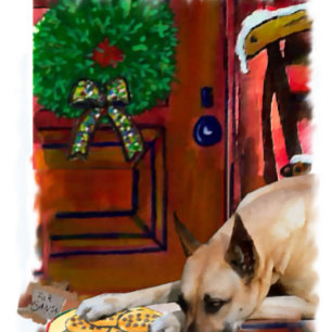 Fawn Great Dane Christmas Holiday Card