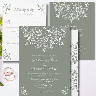 French Country Garden Lace Invitations