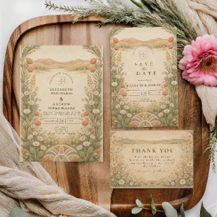 Boho Desert Botanical Wedding Save The Date