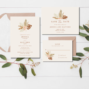 Rustic Boho Fall Flowers Outdoor Wedding Save The Date