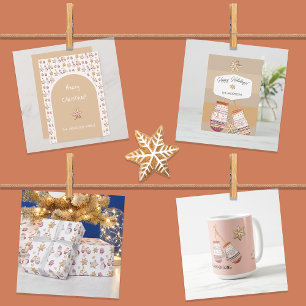 Cute Watercolor Winter Glowes Snowman Cookies Wrapping Paper