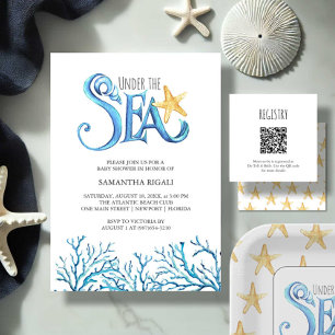 Baby Shower for BoyInvitations Watercolor Sea Invitation