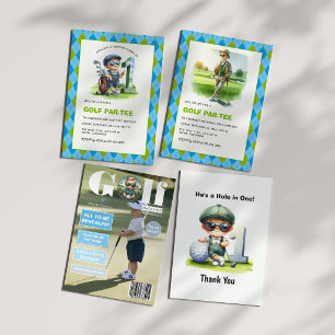 Golf Magazine Cover Photo Boy Birthday Party Invitation